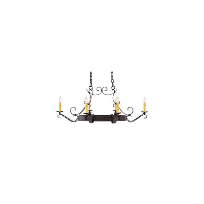 Hand forged 6 Light 29" Wide Taper Candle Style Chandelier