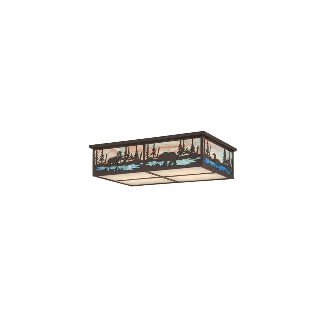 Wildlife at Pine Lake 8 Light 36" Wide Flush Mount Ceiling Fixture