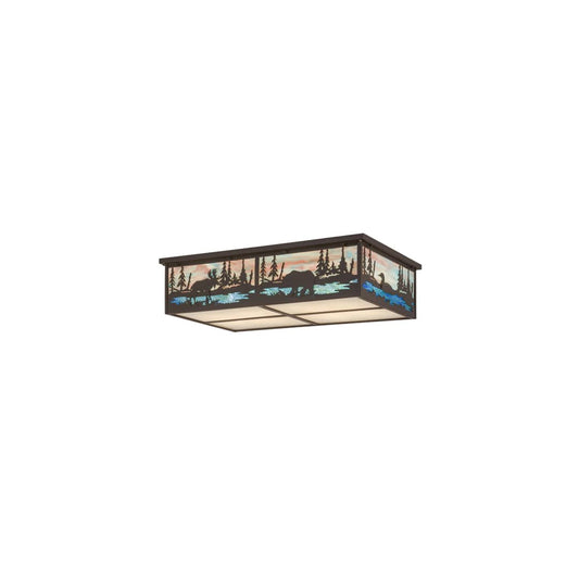 Wildlife at Pine Lake 8 Light 36" Wide Flush Mount Ceiling Fixture
