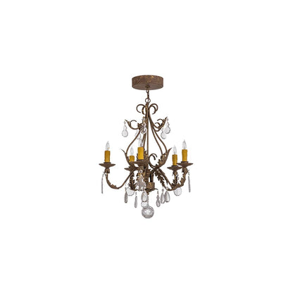 French Elegance 5 Light 25" Wide Crystal Candle Style Chandelier