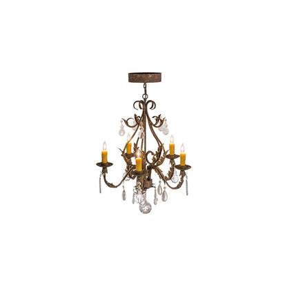 French Elegance 5 Light 25" Wide Crystal Candle Style Chandelier