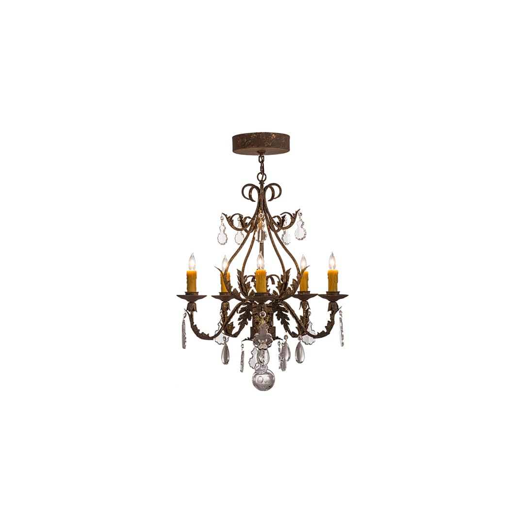 French Elegance 5 Light 25" Wide Crystal Candle Style Chandelier