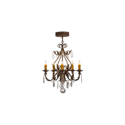 French Elegance 5 Light 25" Wide Crystal Candle Style Chandelier
