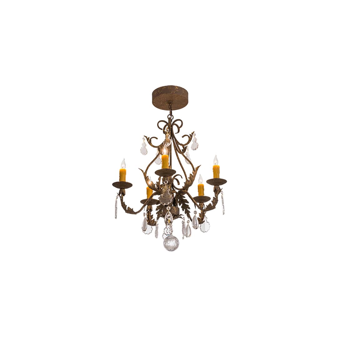 French Elegance 5 Light 25" Wide Crystal Candle Style Chandelier