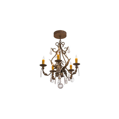 French Elegance 5 Light 25" Wide Crystal Candle Style Chandelier