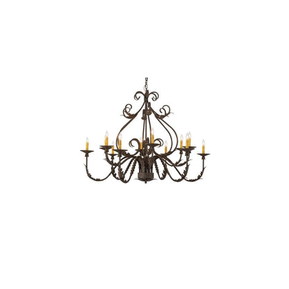French Elegance 12 Light 48" Wide Taper Candle Style Chandelier