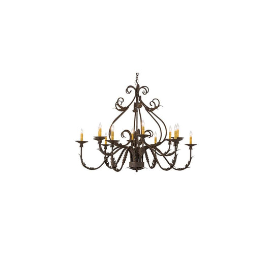 French Elegance 12 Light 48" Wide Taper Candle Style Chandelier