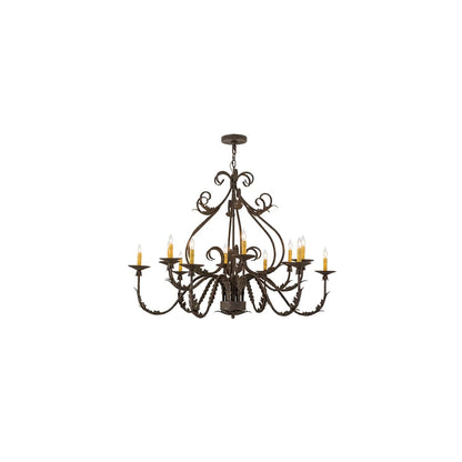 French Elegance 12 Light 48" Wide Taper Candle Style Chandelier