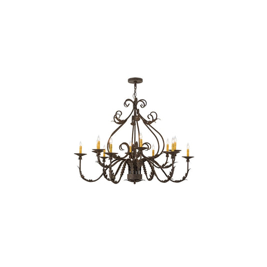 French Elegance 12 Light 48" Wide Taper Candle Style Chandelier