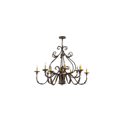 French Elegance 12 Light 48" Wide Taper Candle Style Chandelier