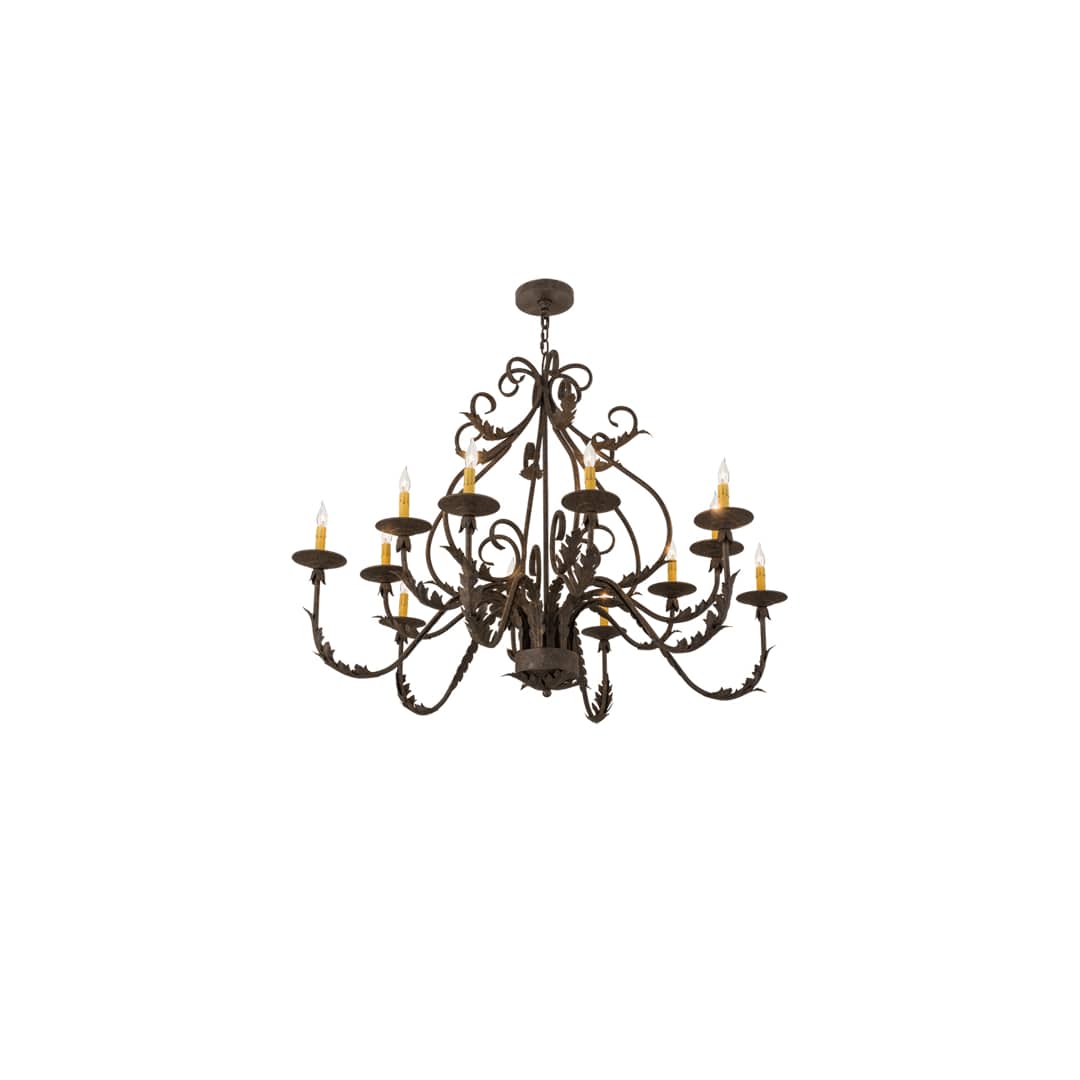French Elegance 12 Light 48" Wide Taper Candle Style Chandelier