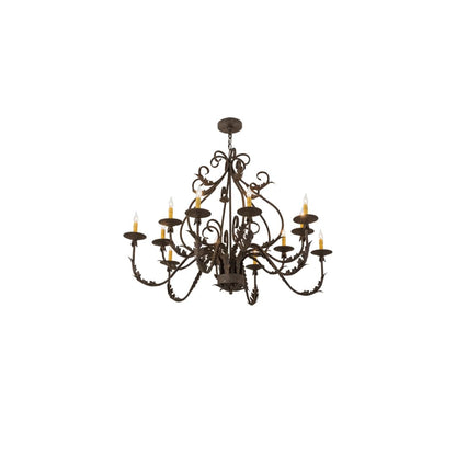 French Elegance 12 Light 48" Wide Taper Candle Style Chandelier