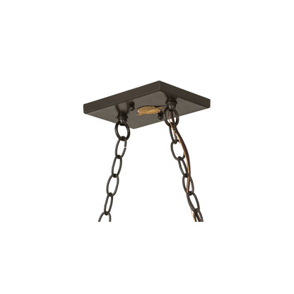 Tri-Panel 6 Light 17" Wide Linear Pendant