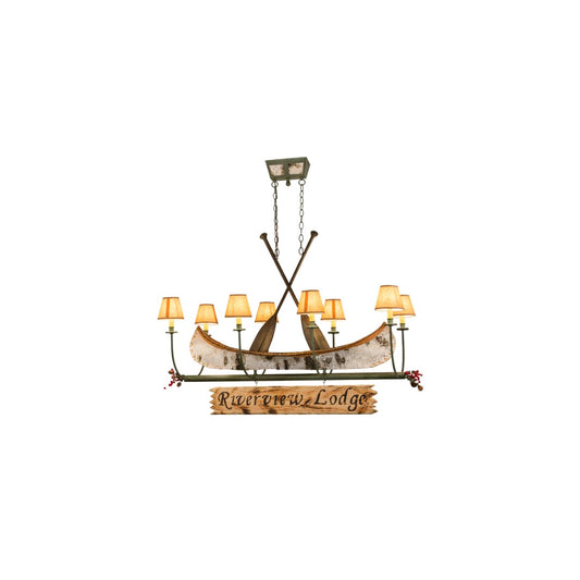Personalized Canoe 8 Light 22" Wide Linear Chandelier