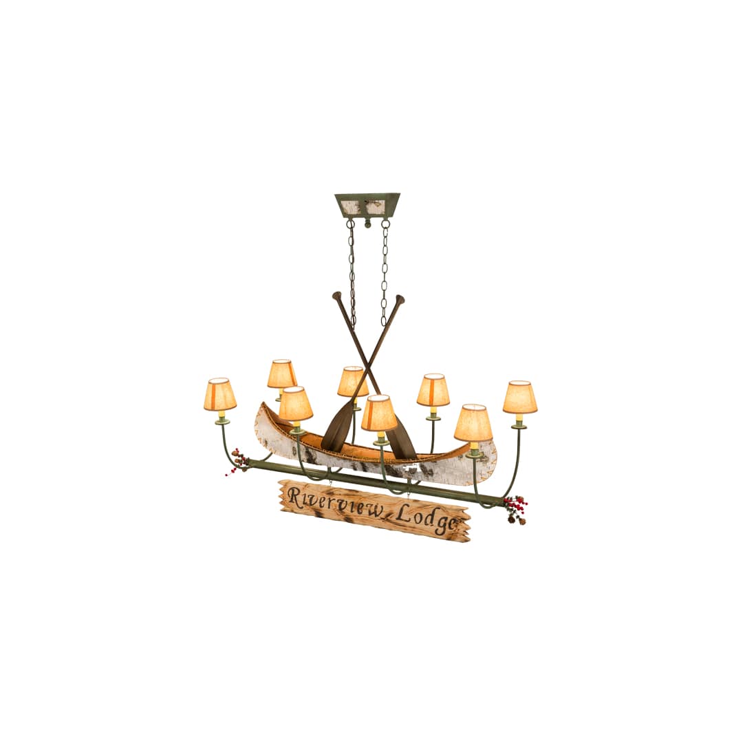 Personalized Canoe 8 Light 22" Wide Linear Chandelier