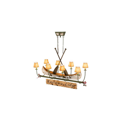 Personalized Canoe 8 Light 22" Wide Linear Chandelier