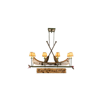 Personalized Canoe 8 Light 22" Wide Linear Chandelier