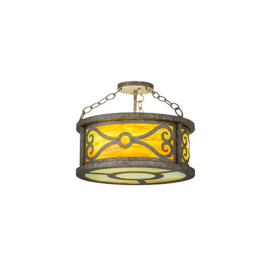 Donya 3 Light 16" Wide Semi-Flush Drum Ceiling Fixture