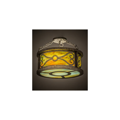 Donya 3 Light 16" Wide Semi-Flush Drum Ceiling Fixture