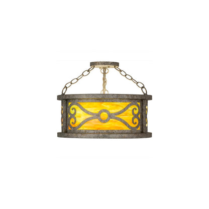 Donya 3 Light 16" Wide Semi-Flush Drum Ceiling Fixture
