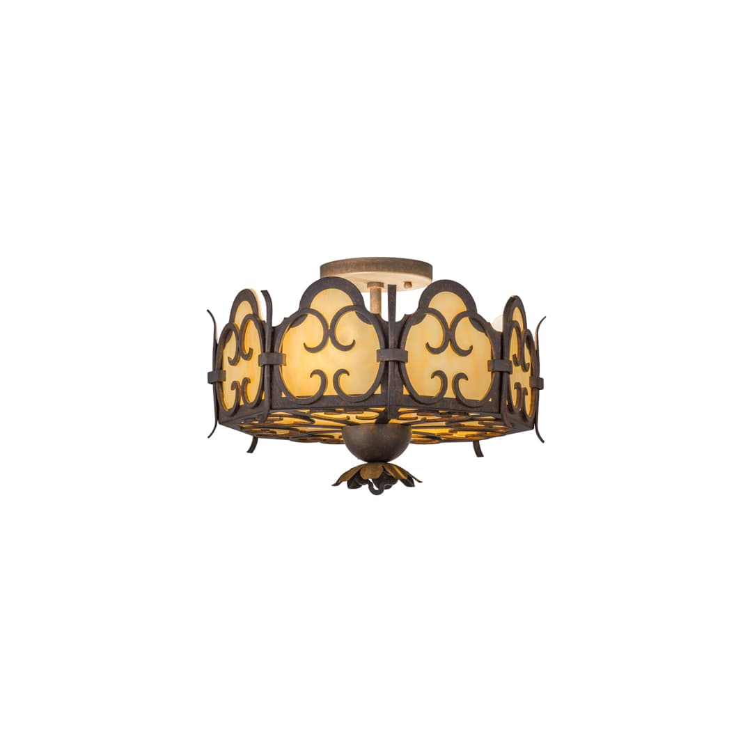 Radha 2 Light 15" Wide Semi-Flush Drum Ceiling Fixture