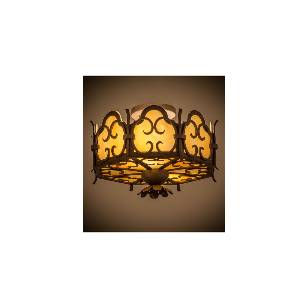 Radha 2 Light 15" Wide Semi-Flush Drum Ceiling Fixture