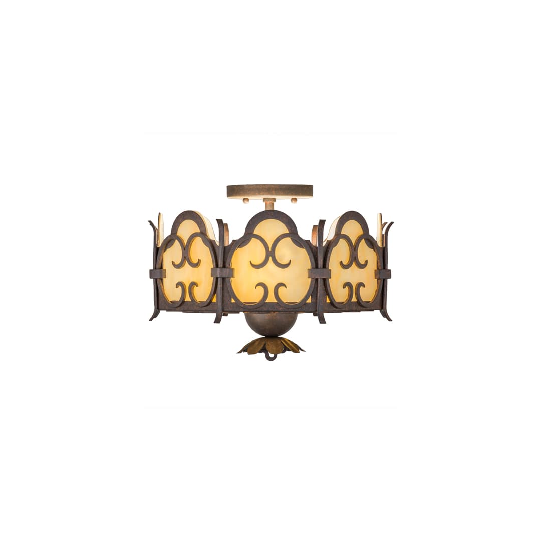 Radha 2 Light 15" Wide Semi-Flush Drum Ceiling Fixture
