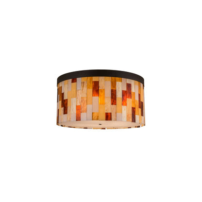 Cilindro Calico 6 Light 28" Tall Flush Mount Drum Ceiling Fixture - Oil Rubbed Bronze Finish