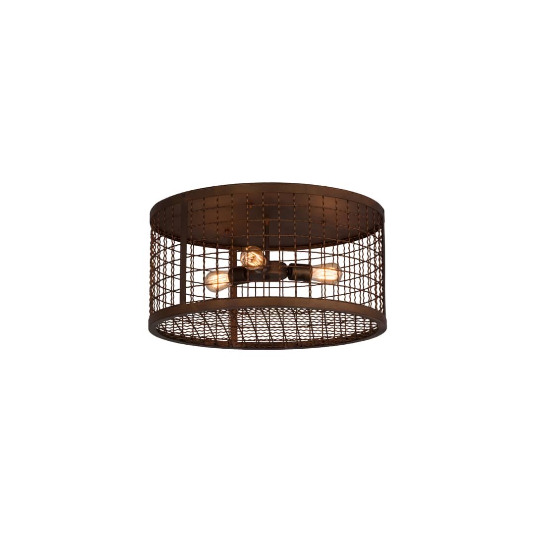 Paloma Golpe 3 Light 24" Wide Flush Mount Drum Ceiling Fixture