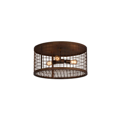 Paloma Golpe 3 Light 24" Wide Flush Mount Drum Ceiling Fixture