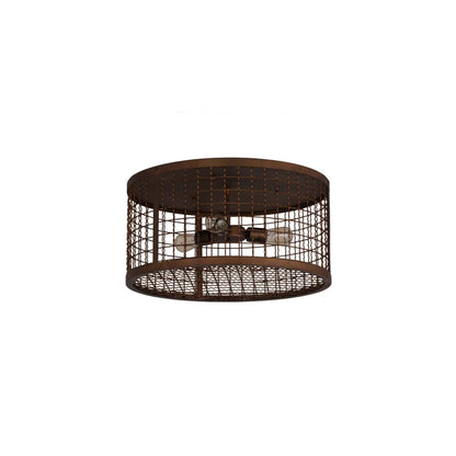Paloma Golpe 3 Light 24" Wide Flush Mount Drum Ceiling Fixture