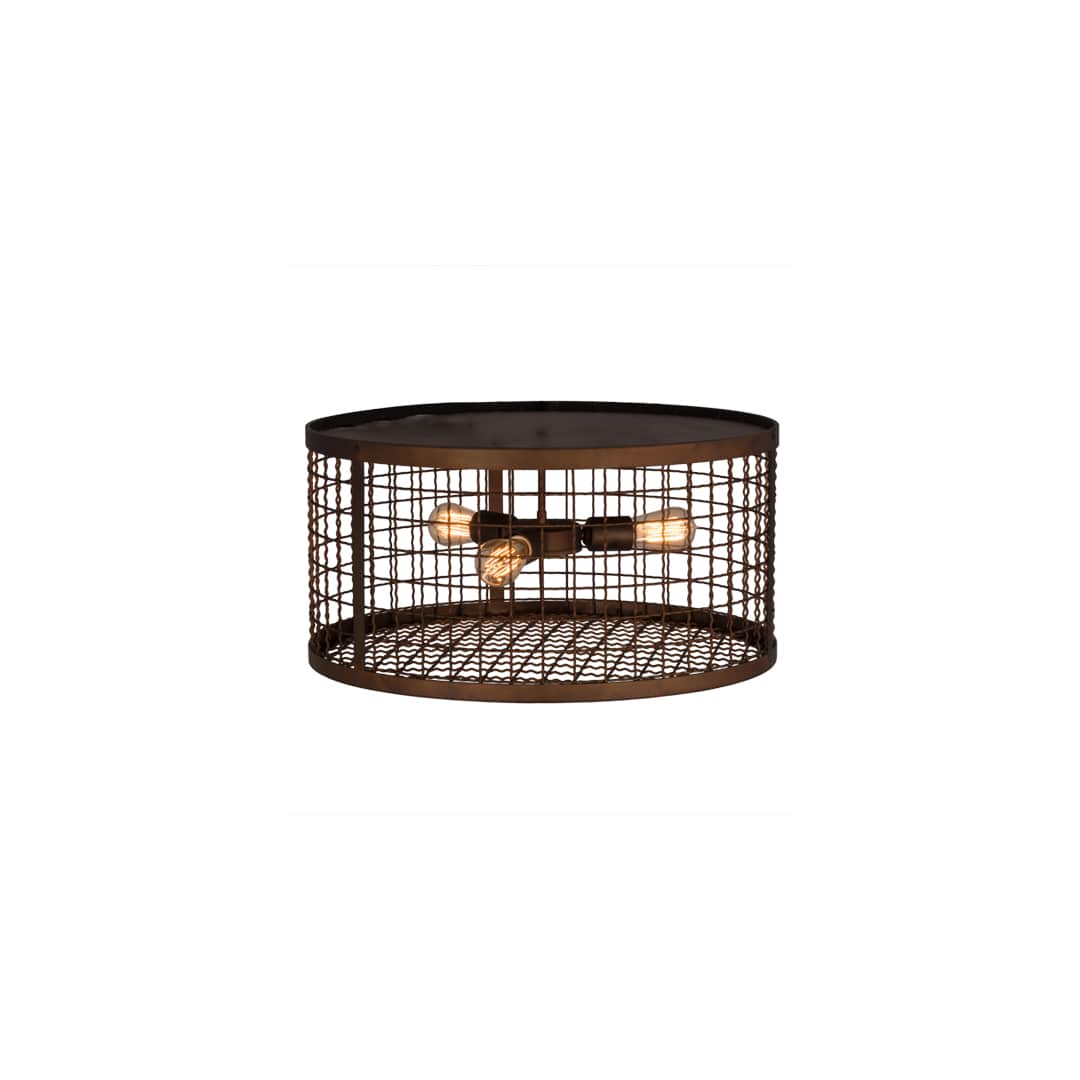 Paloma Golpe 3 Light 24" Wide Flush Mount Drum Ceiling Fixture