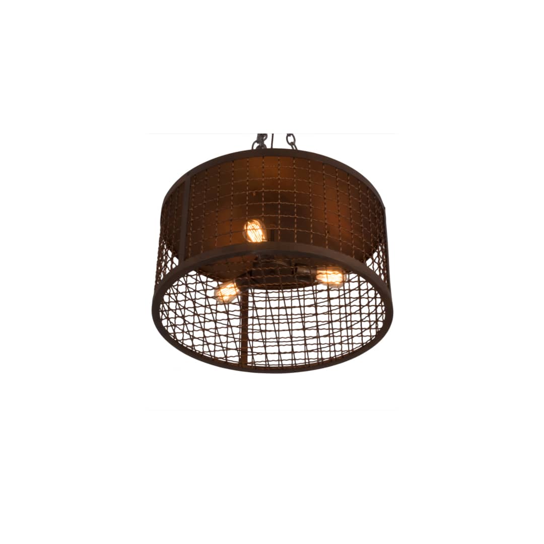 Paloma Golpe 3 Light 24" Wide Flush Mount Drum Ceiling Fixture
