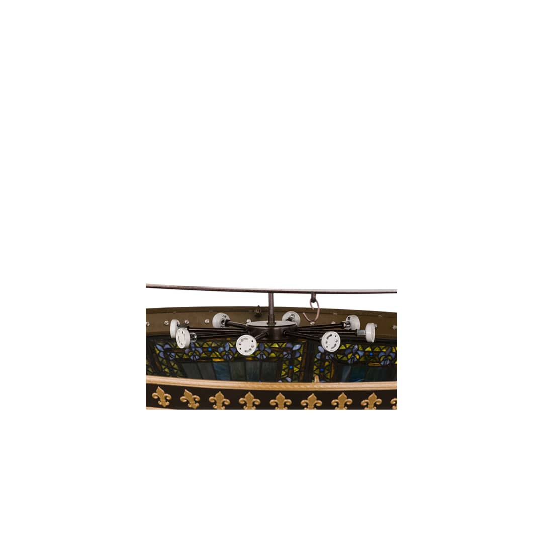 Fleur-de-lis 8 Light 47" Wide Semi-Flush Bowl Ceiling Fixture
