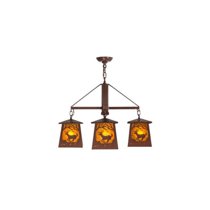 Deer at Dawn 4 Light 28" Wide Chandelier