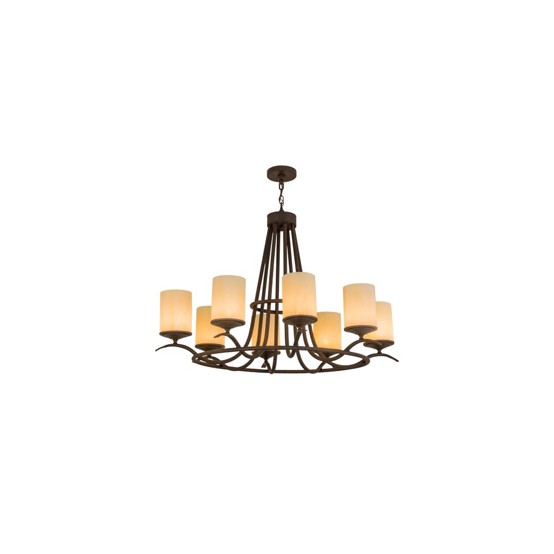 Long Octavia 8 Light 36" Wide Pillar Candle Ring Chandelier