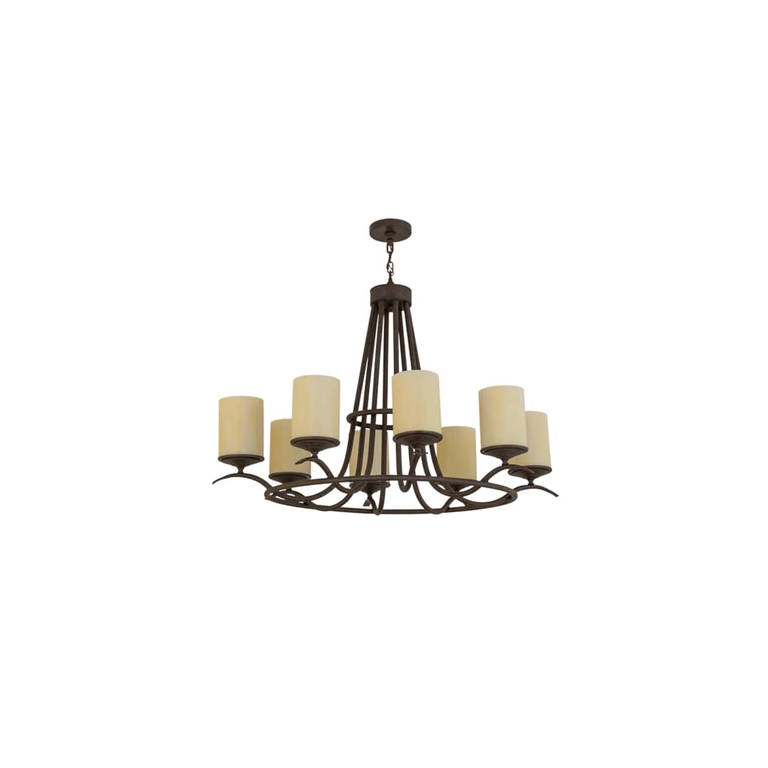 Long Octavia 8 Light 36" Wide Pillar Candle Ring Chandelier