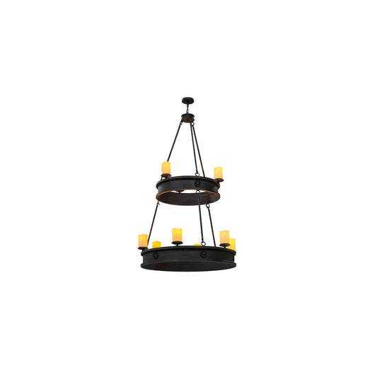Lorenzo 9 Light 48" Wide Pillar Candle Ring Chandelier