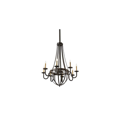 Barrel Stave Metallo 8 Light 38" Wide Taper Candle Style Chandelier