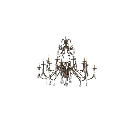 French Elegance 16 Light 60" Wide Crystal Candle Style Chandelier