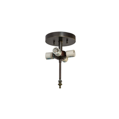 Vincent Honeycomb 4 Light 20" Wide Semi-Flush Bowl Ceiling Fixture with Beige Glass Shade - Craftsman Brown Finish