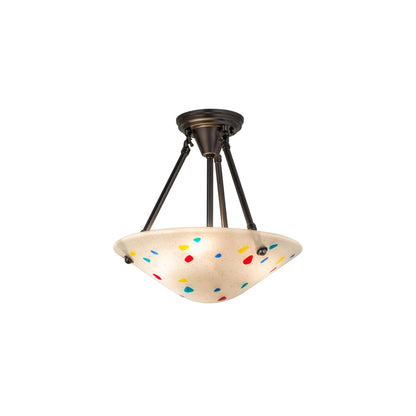 Metro Fusion 3 Light 14" Wide Semi-Flush Bowl Ceiling Fixture