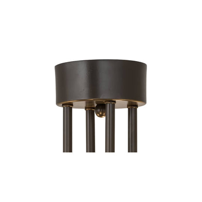 Cilindro 4 Light 24" Wide Semi-Flush Drum Ceiling Fixture with Beige Idalight Shade - Timeless Bronze Finish