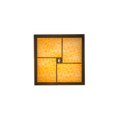 Mission 4 Light 24" Wide Flush Mount Square Ceiling Fixture - Antique Copper Finish