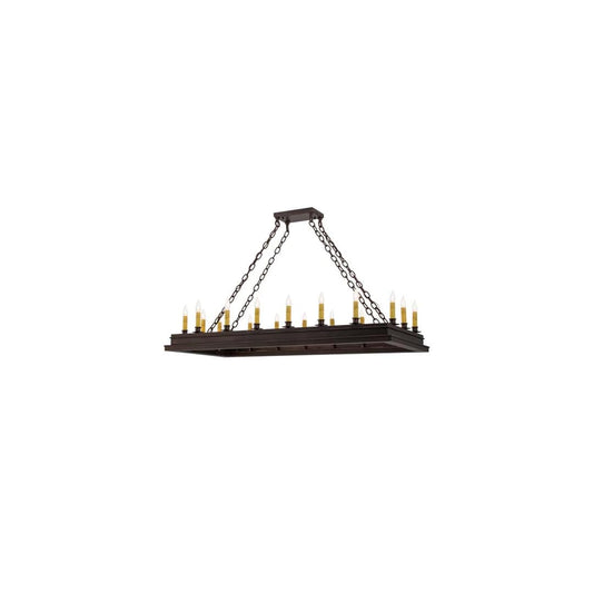 Long Mezek 18 Light 24" Wide Taper Candle Linear Chandelier
