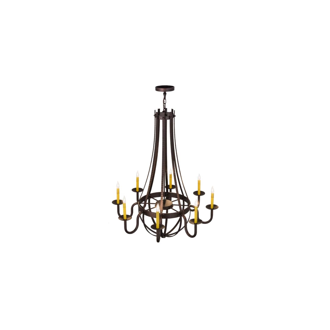 Barrel Stave Metallo 8 Light 38" Wide Taper Candle Style Chandelier