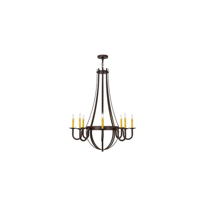 Barrel Stave Metallo 8 Light 38" Wide Taper Candle Style Chandelier
