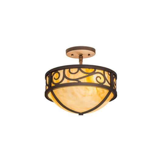 Lilliana 3 Light 12" Wide Semi-Flush Bowl Ceiling Fixture - Cafe-Noir Finish