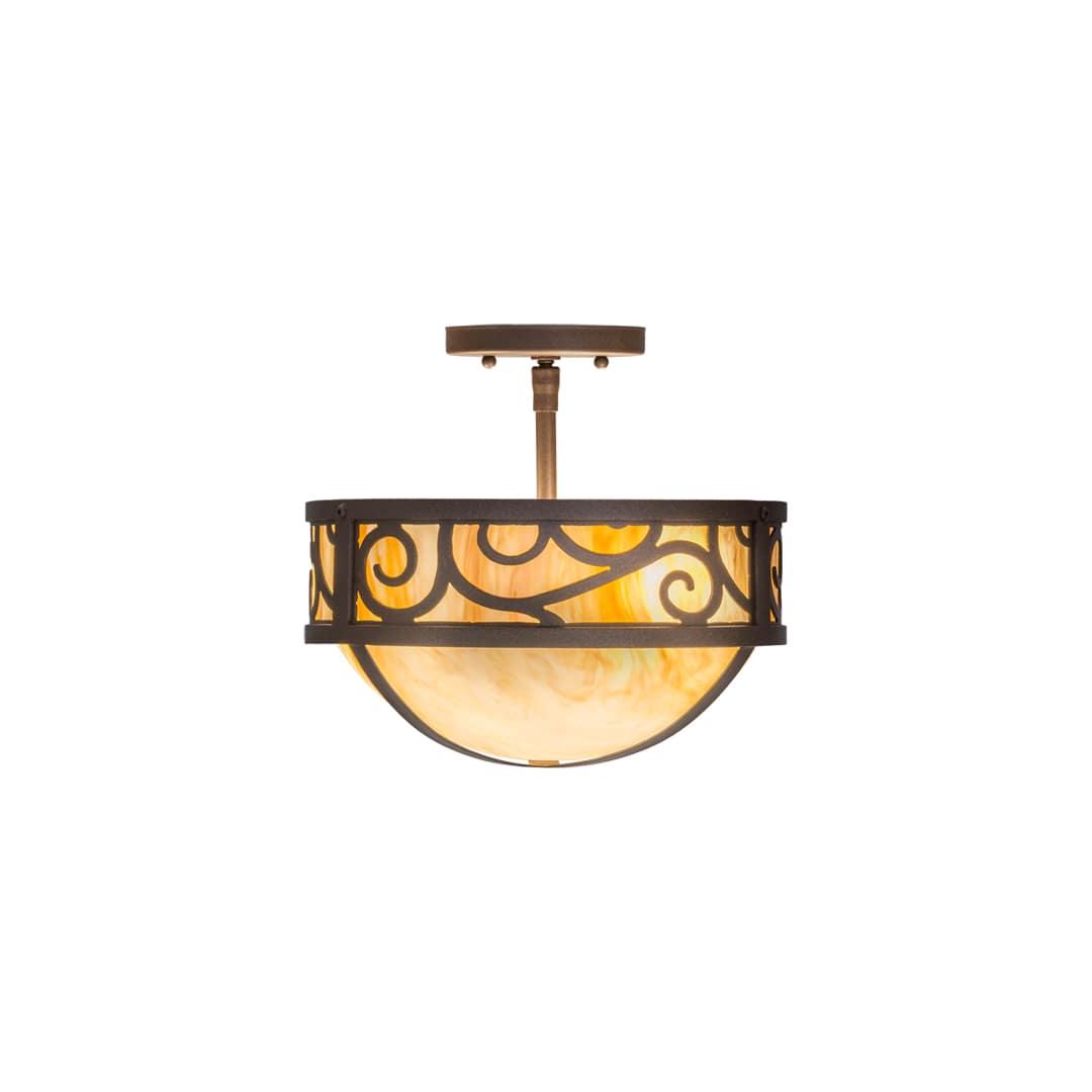 Lilliana 3 Light 12" Wide Semi-Flush Bowl Ceiling Fixture - Cafe-Noir Finish