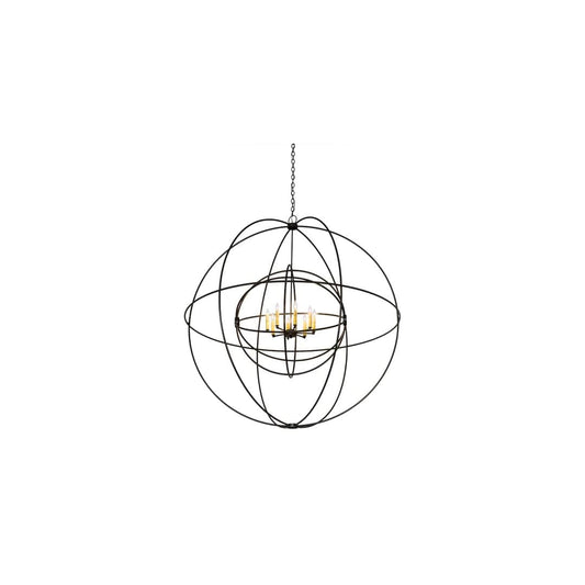 Atom Enerjisi 8 Light 60" Wide Taper Candle Globe Chandelier